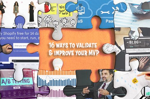 Puzzle pieces surrounding the title 16 Ways to Validate And Improve Your MVP