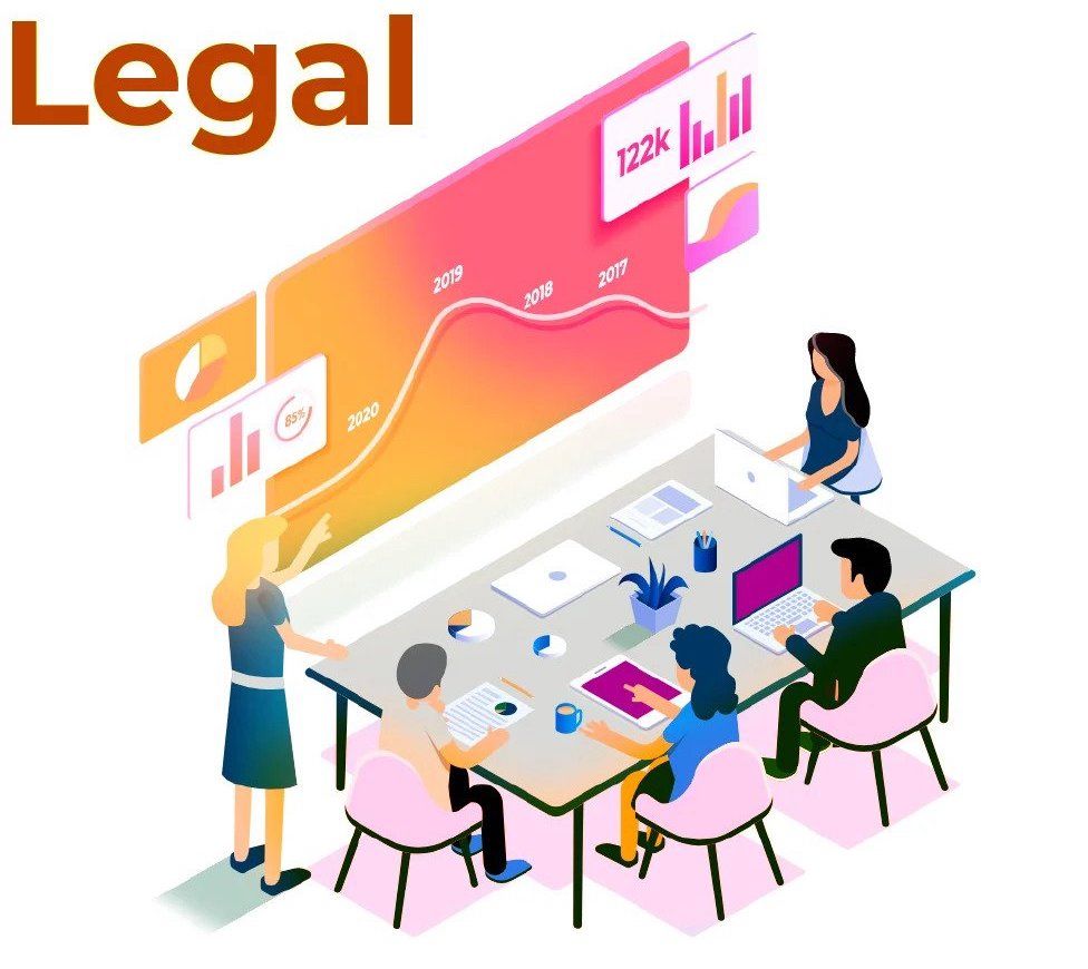 Illustration of a Legal Team discussing accessibility on a table